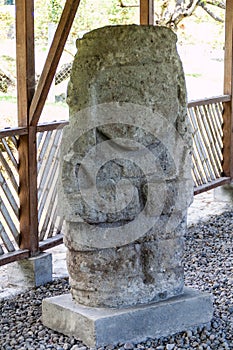 Ancient statues at El Tablon site in Tierradentro photo