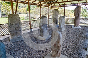 Ancient statues at El Tablon site in Tierradentro photo