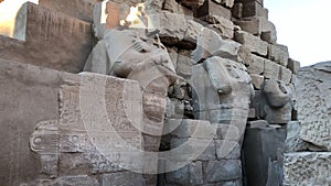 Ancient statues at Karnak Temple in Egypt.