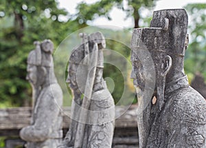 Ancient statues in Khai Dinh tomb in Hue