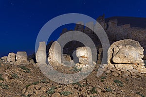 Ancient statues on top of the Mount Nemrut, Adiyaman, Turkey