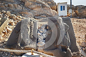 Ancient statues on top of the Nemrut Mountain in Adiyaman, Turkey.