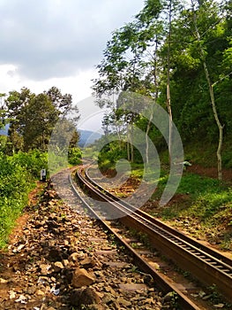 Ancient steam train tracks