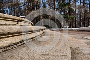 Ancient steps of the entrance to the palace in perspective