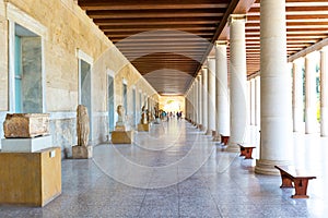 Ancient Stoa of Attalos in Athens Greece