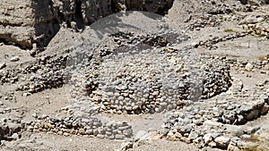 Ancient stone altar in Tel Megiddo Israel