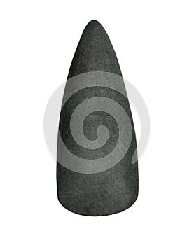 Ancient stone ax on a white background, isolated