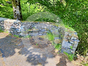 Ancient stone bridge and seats