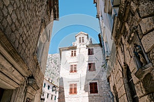 Ancient stone building with an attic of the Rendezvous Hotel. Kotor, Montenegro