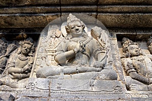 Ancient stone carving of Hindu temple in Yogyakarta, Indonesia