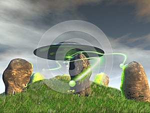 Ancient Stone Circle and UFO