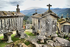 Ancient stone corn driers in Soajo photo