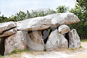 Ancient stone dolmen in Briere region, France