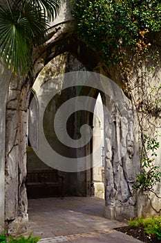 An ancient stone entrance to the secret garden