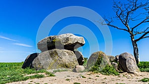 Ancient stone gravesite on a field near Rerik, germany