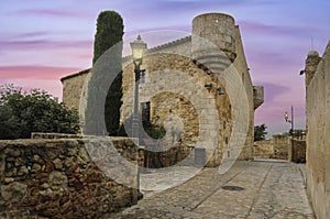 Ancient stone house in the Spanish old village of Pals