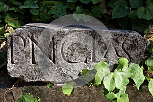 Ancient stone with inscription