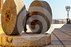 Ancient stone millstones