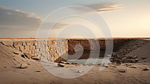 Ancient Stone Pit 3d Egypt Photo With Calm Seas And Skies