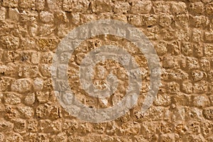 Ancient stone sand wall, brick, background
