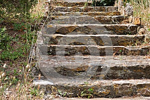 Ancient stone staircase in the Park