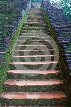 Ancient stone staircase in Sigiriya Sri Lanka