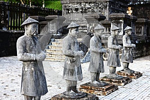 Ancient stone statues in the Tomb of Khai Dinh, Hue,Vietnam