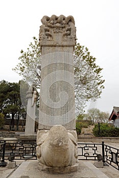 Ancient stone stele in lugouqiao park, adobe rgb