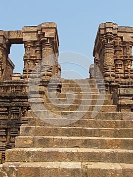 Ancient stone steps, Sun Temple, Konark, India photo