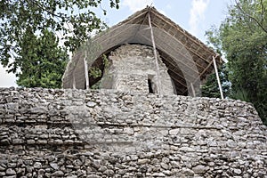 Ancient stone structure at Coba Mayan Ruins, Mexico