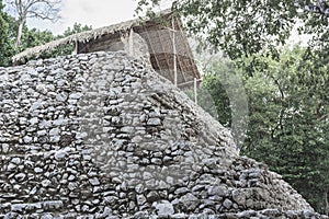 Ancient stone structure at Coba Mayan Ruins, Mexico