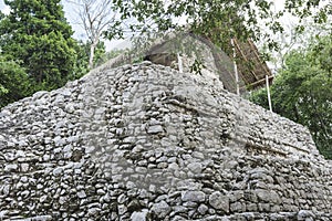 Ancient stone structure at Coba Mayan Ruins, Mexico