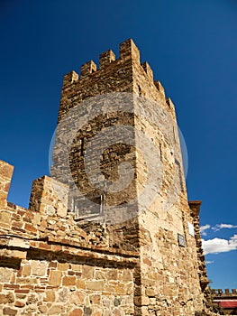 ancient stone tower of the ancient Genoese fortress