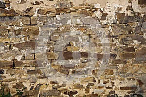 Ancient stone wall built in a traditional way. Rural village of Soria,