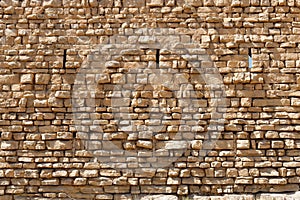 Ancient stone wall texture of the Kerak castle in Jordan