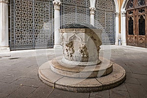 Ancient stone well for rain water, square of Venice