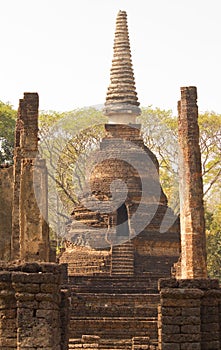 Ancient stupa in Wat Nang Praya, Si Satchanalai, Thailand