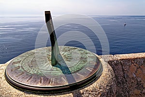 Ancient sundial on Castle St Michael Mount - Cornwall, England