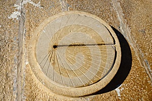 Ancient sundial in Jaisalmer fort,India