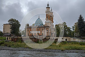 Ancient Sunni mosque Mukhtarov Mosque, October day. Vladikavkaz