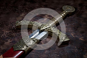 Ancient sword on a beautiful background