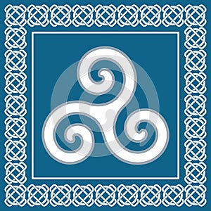 Ancient symbol triskelion or triskele, traditional celtic element