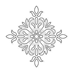 Ancient symmetric floral decorative pattern.