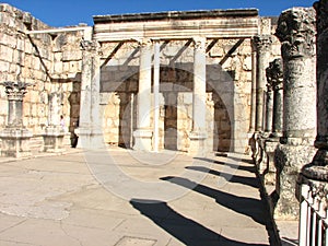 Ancient synagogue in Capernaum Israel