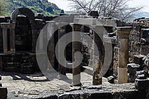 Ancient synagogue Umm el Kanatir, Israel