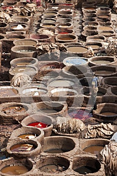 Ancient tannery dye pits in the medina