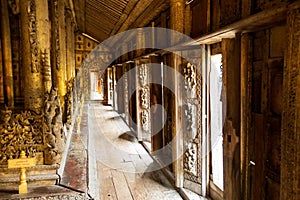 Ancient teak monastery of Shwenandaw Kyaung in Mandalay