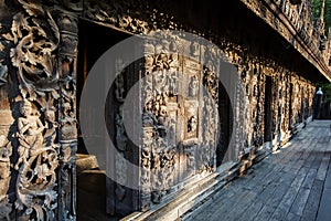 Ancient teak monastery of Shwenandaw Kyaung in Mandalay