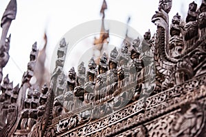 Ancient teak monastery of Shwenandaw Kyaung in Mandalay, Myanmar