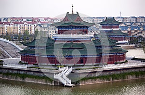 Ancient Temple Apartment Buildings Kaifeng China